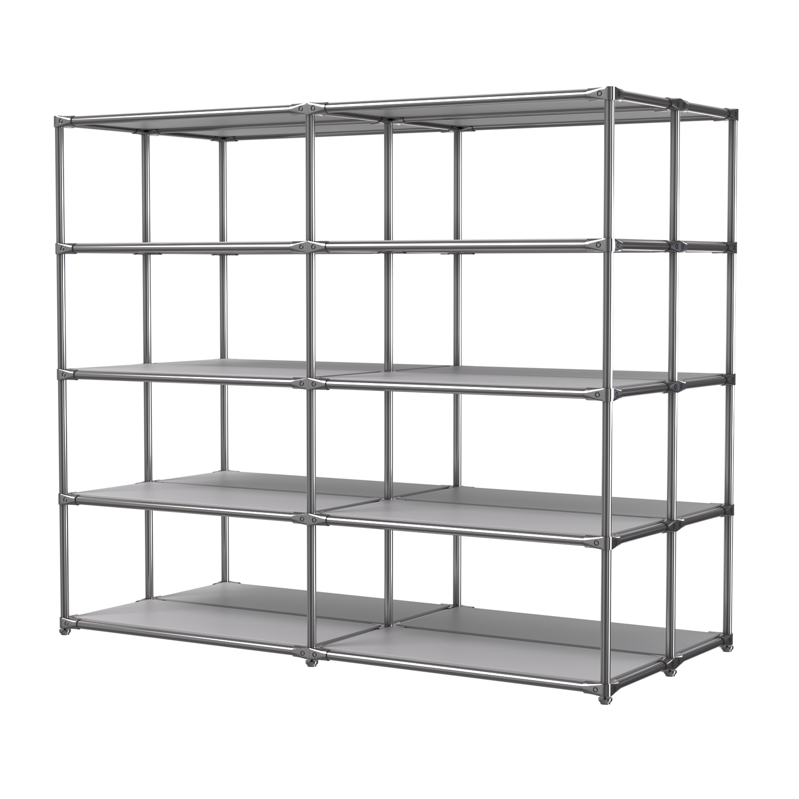 Хромированное вешало ПЛАТФОРМА №4-3 с полками ДСП 16мм Серый