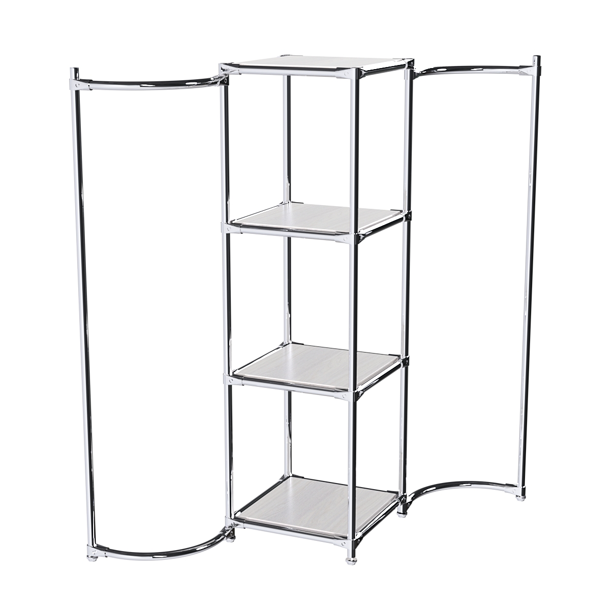 Хромированное вешало ВОЛНА №1-3 с полками ДСП 16мм Ясень Анкор светлый - U31104