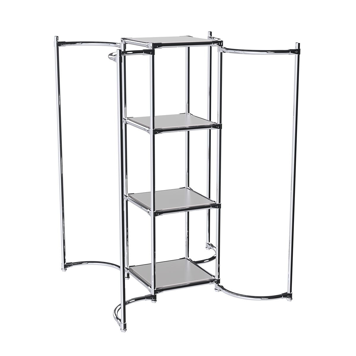 Хромированное вешало ВОЛНА №3-3 с полками ДСП 16мм Серый