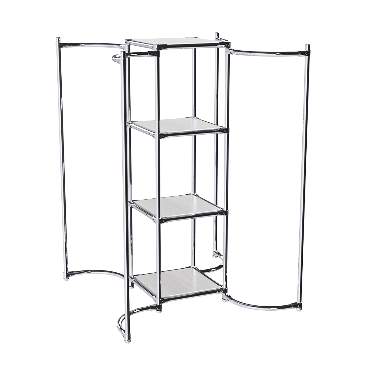 Хромированное вешало ВОЛНА №3-3 с полками ДСП 16мм Ясень Анкор светлый - U31104