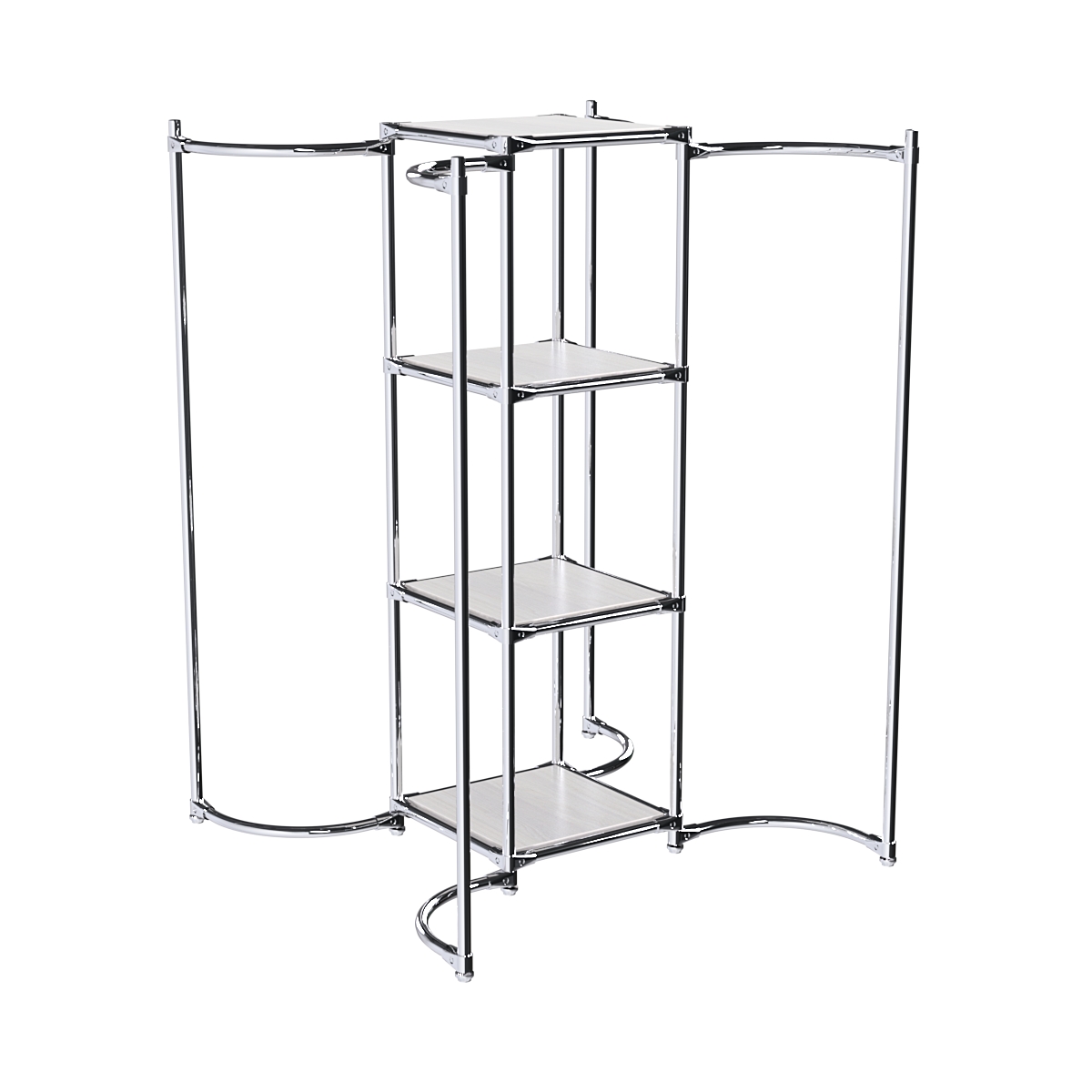 Хромированное вешало ВОЛНА №4-3 с полками ДСП 16мм Ясень Анкор светлый - U31104