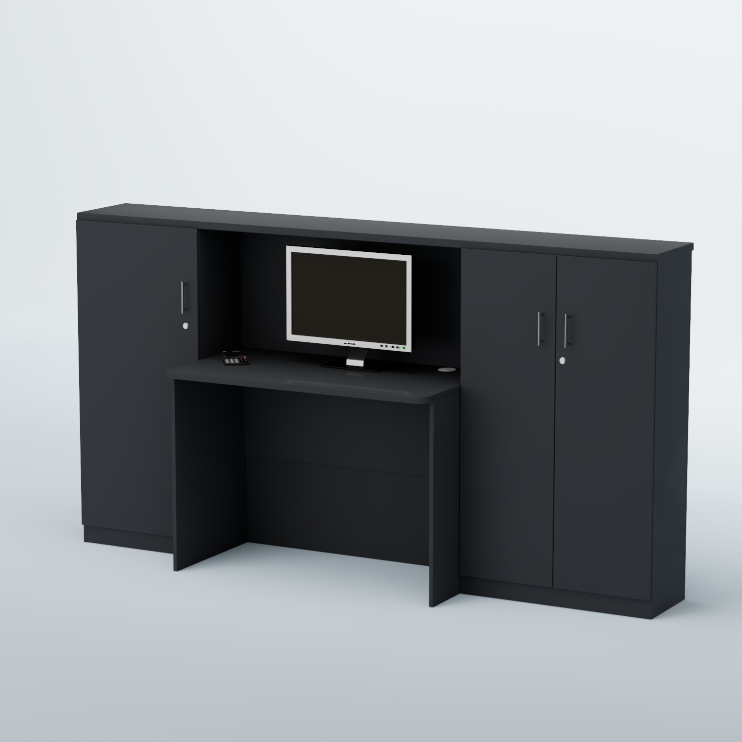 Ресепшен с тумбами и дверками ВЕГА №1 Антрацит