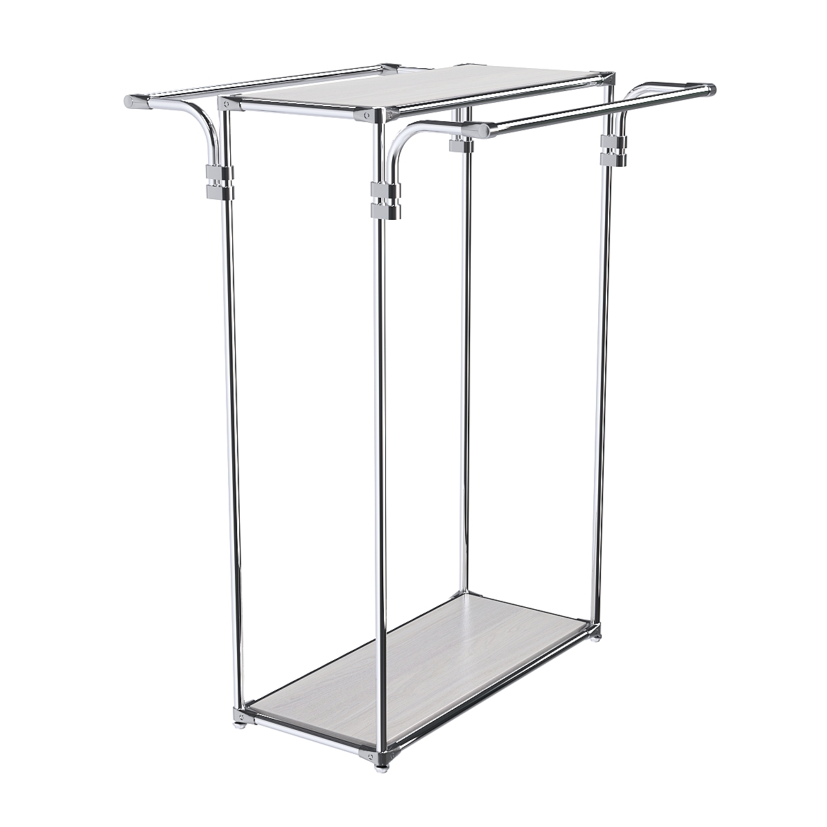 Хромированный стенд-вешало TD-11 №1-3 с полками ДСП 16мм Ясень Анкор светлый - U31104