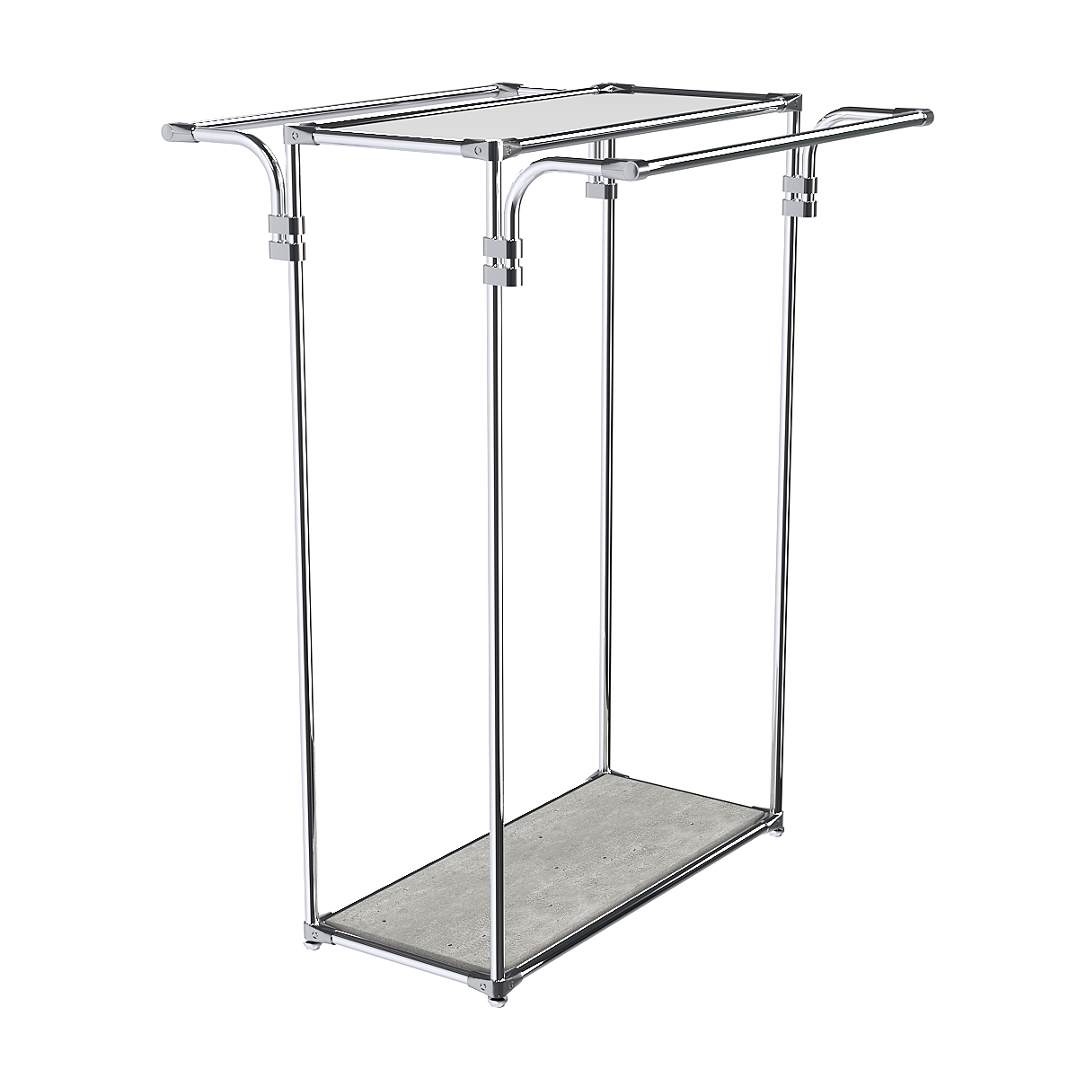 Хромированный стенд-вешало TD-11 №1-4 с полкой Зеркало 4мм Метрополитан Грей