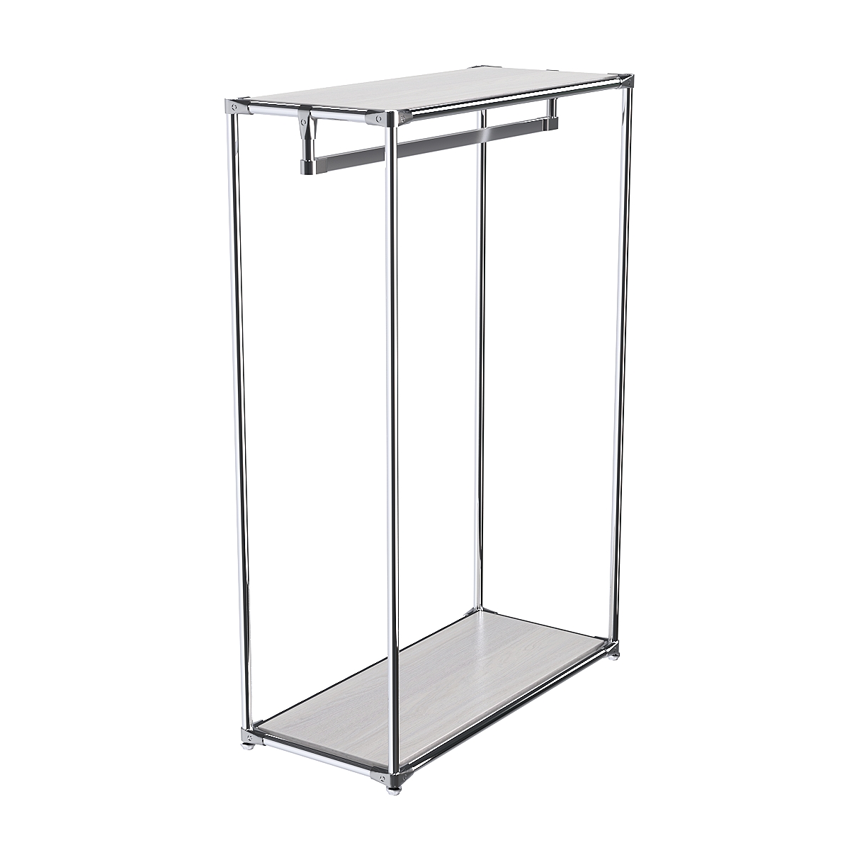 Хромированный стенд-вешало TD-12 №1-3 с полками ДСП 16мм Ясень Анкор светлый - U31104