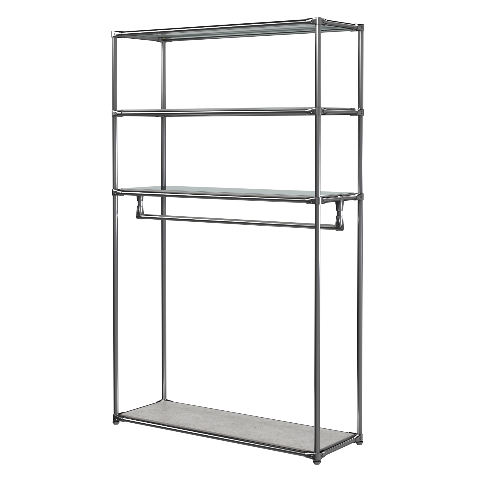 Хромированное вешало БАШНЯ №6-4 с полками Зеркало 4мм Метрополитан Грей