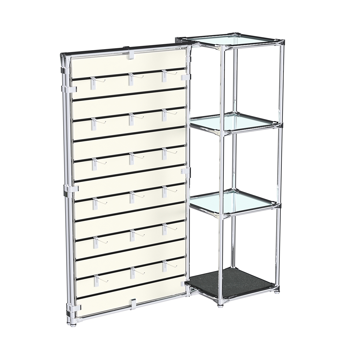 Хромированное вешало ЩИТ №1-1 с полками стекло 6мм Антрацит