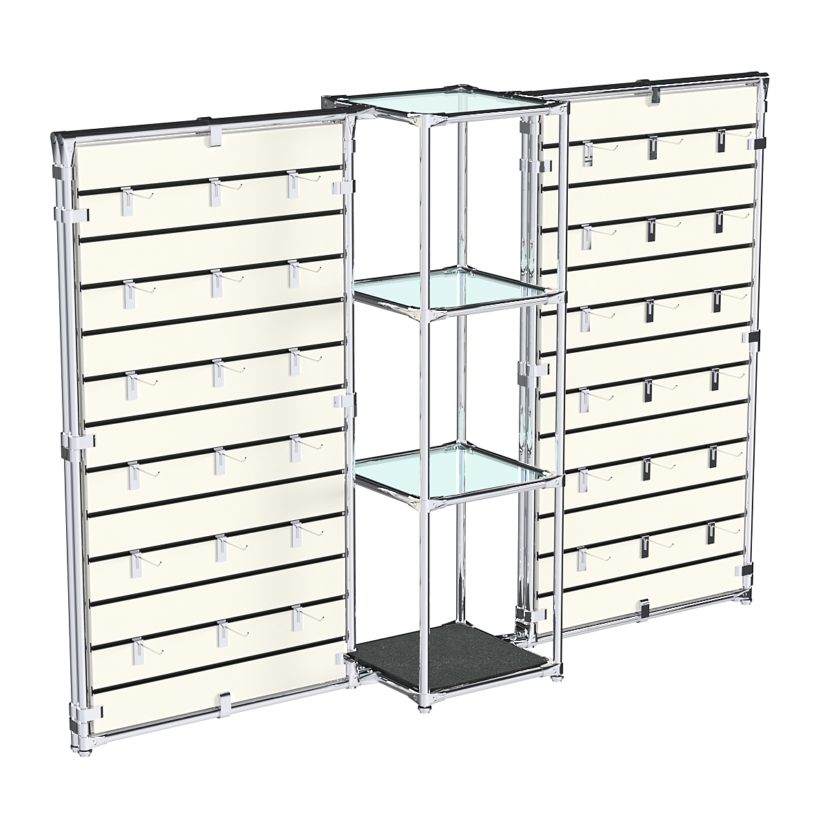 Хромированное вешало ЩИТ №2-1 с полками стекло 6мм Антрацит