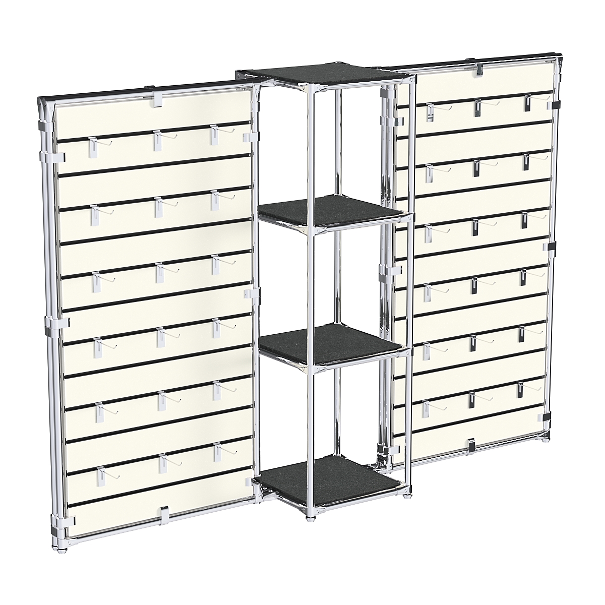 Хромированное вешало ЩИТ №2-3 с полками ДСП 16мм Антрацит