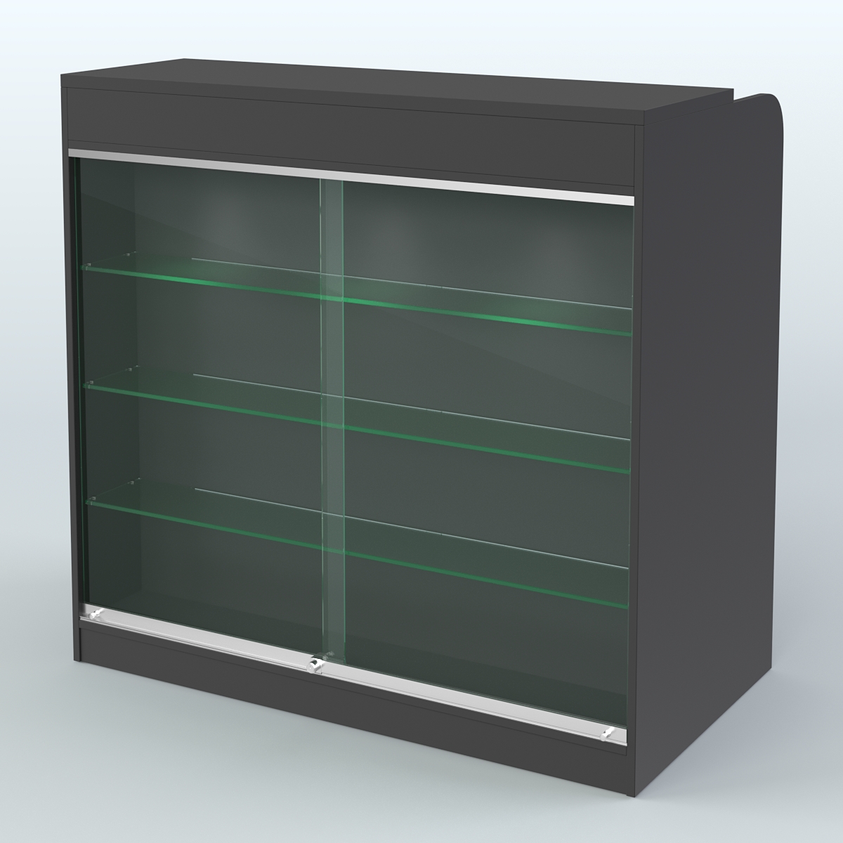 Ресепшен-Лайт №1 (Фасадная стенка - ЛДСП) Черный