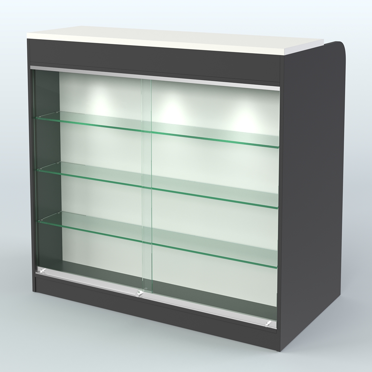 Ресепшен-Лайт №1 (Фасадная стенка - ЛДСП) Черный и Белый