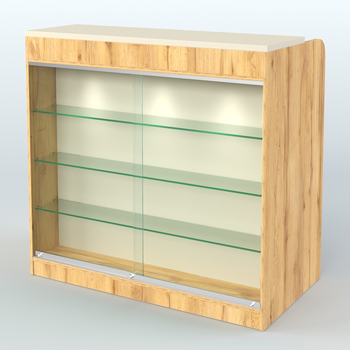 Ресепшен-Лайт №1 (Фасадная стенка - ЛДСП) Дуб Золотистый и Крем Вайс