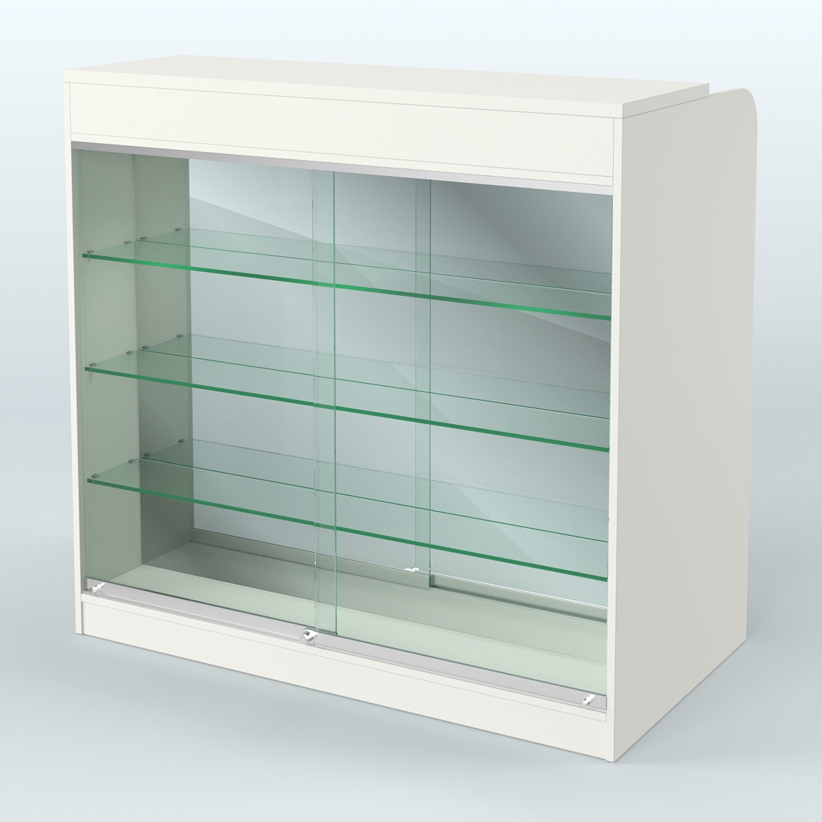 Ресепшен-Лайт №2 (Фасадная стенка - Зеркало) Белый