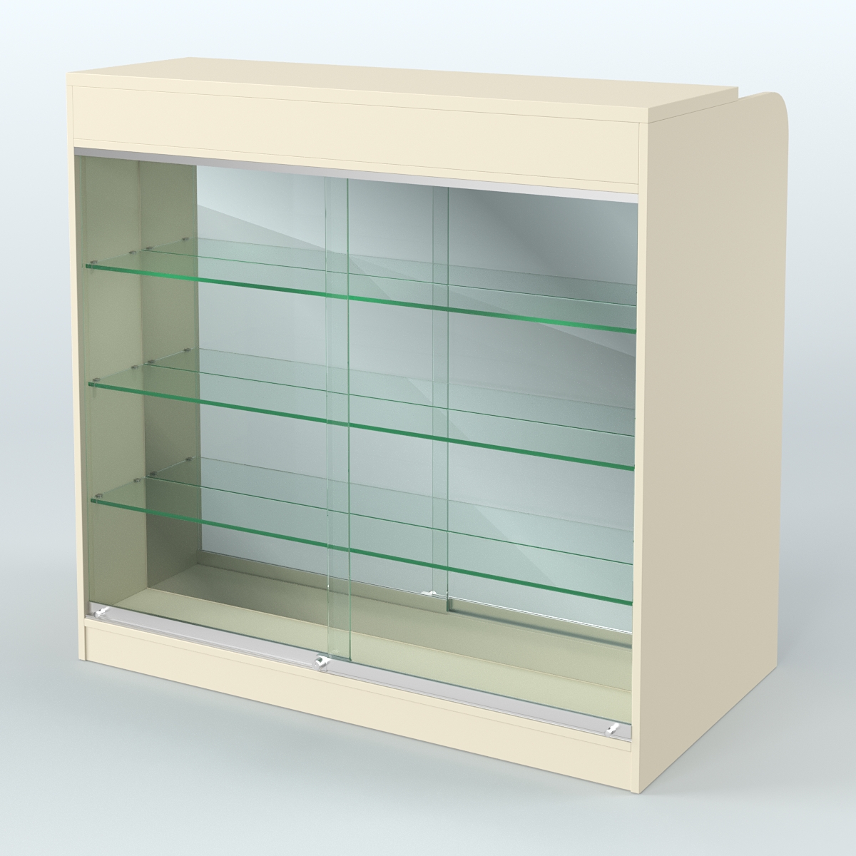 Ресепшен-Лайт №2 (Фасадная стенка - Зеркало) Крем Вайс