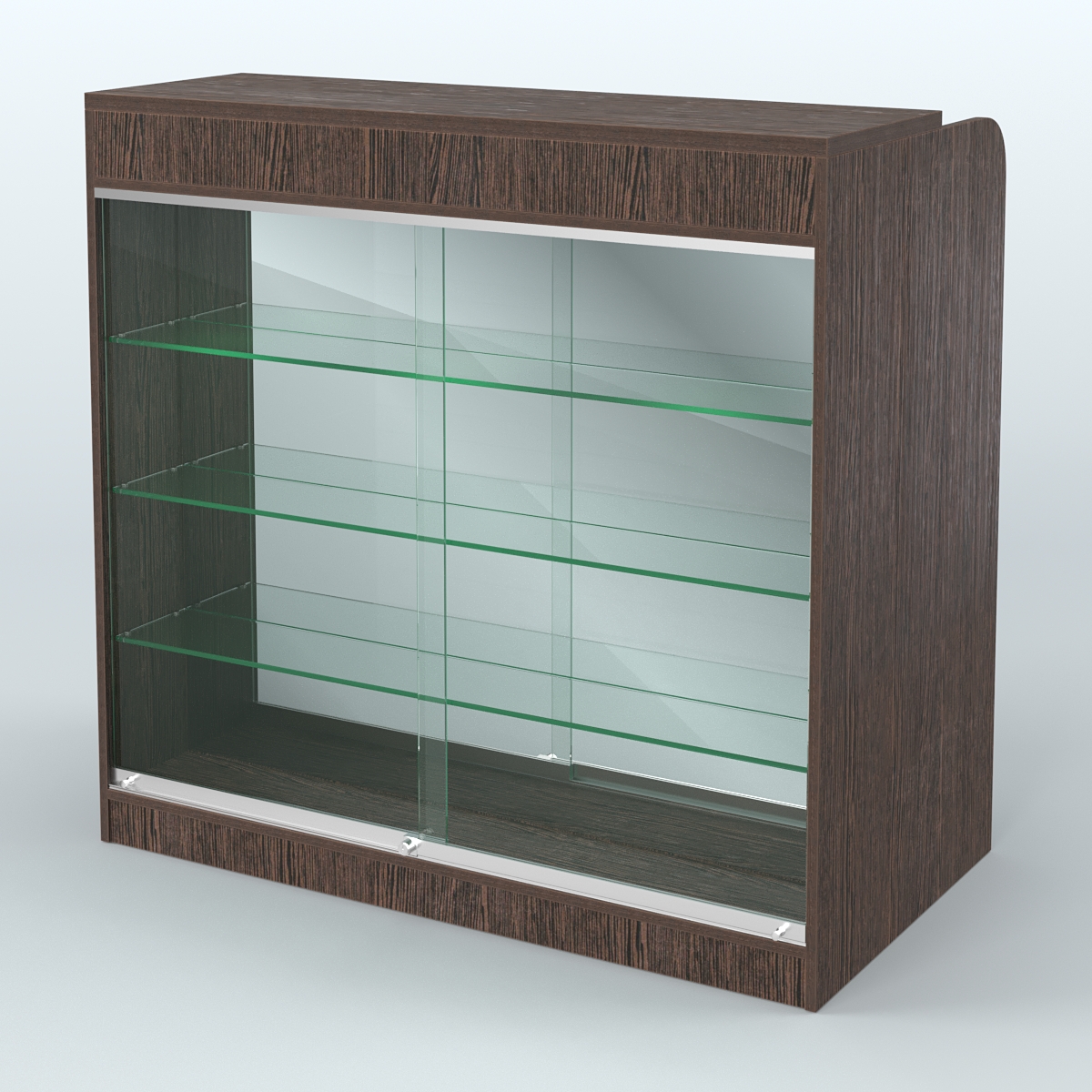 Ресепшен-Лайт №2 (Фасадная стенка - Зеркало) Дуб Венге