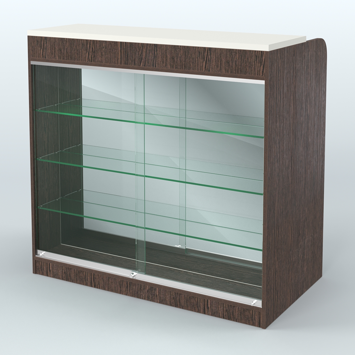 Ресепшен-Лайт №2 (Фасадная стенка - Зеркало) Дуб Венге + Белый