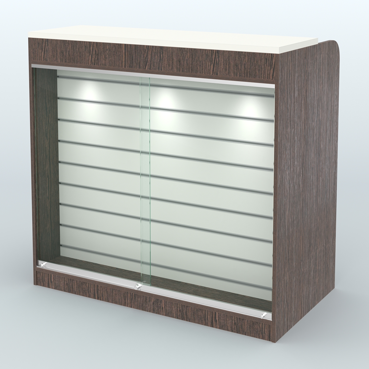 Ресепшен-Лайт №3 (Фасадная стенка - Экономпанель) Дуб Венге + Белый