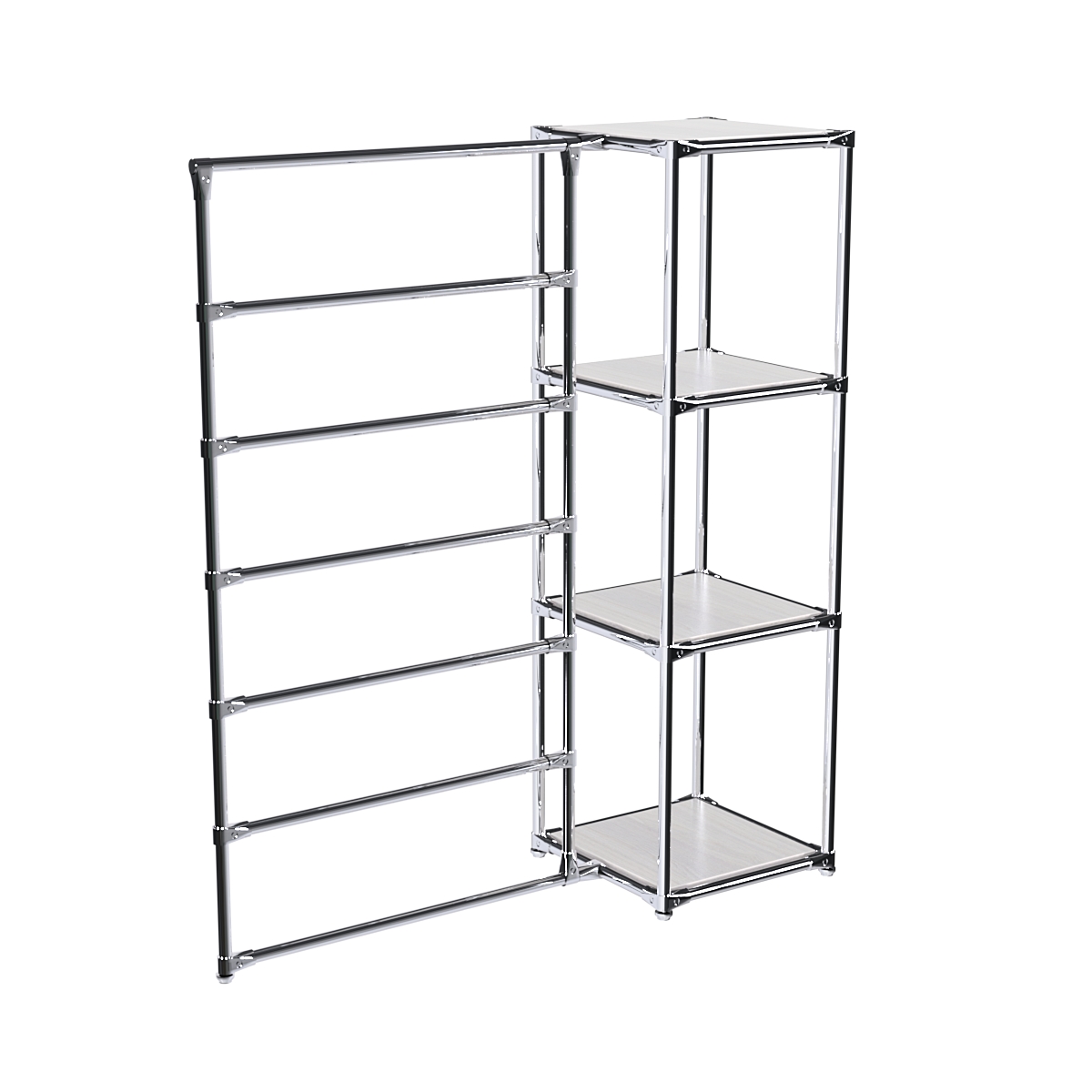 Хромированное вешало ГОРИЗОНТ №1-3 с полками ДСП 16мм Ясень Анкор светлый - U31104