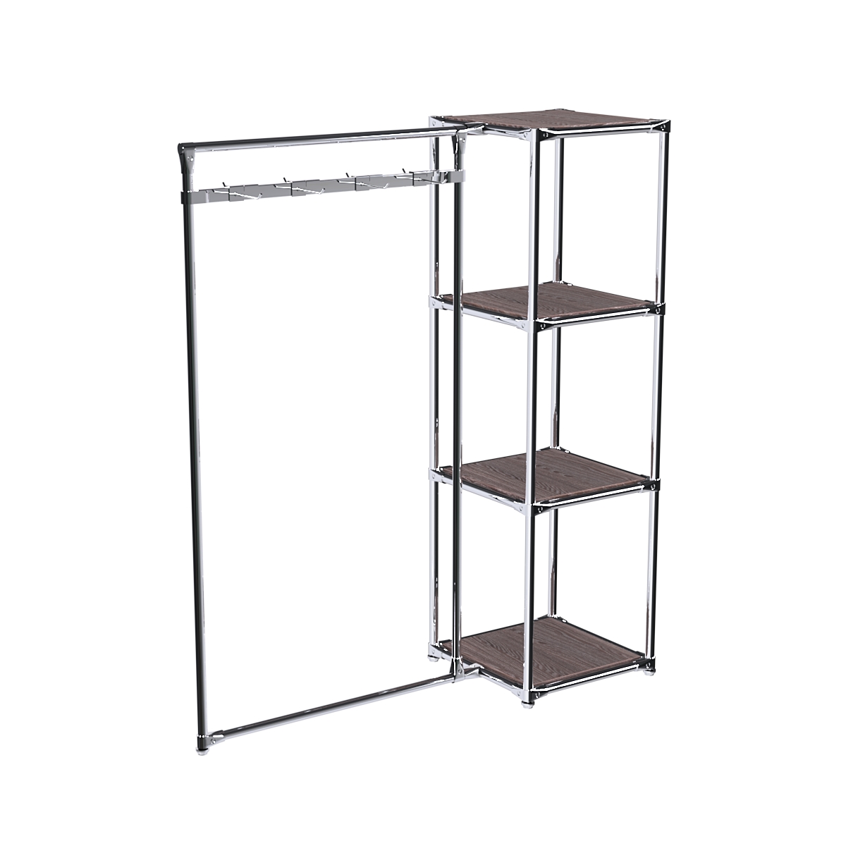 Хромированное вешало ЛУЧ №1-3 с полками ДСП 16мм Ясень Анкор темный - U31105