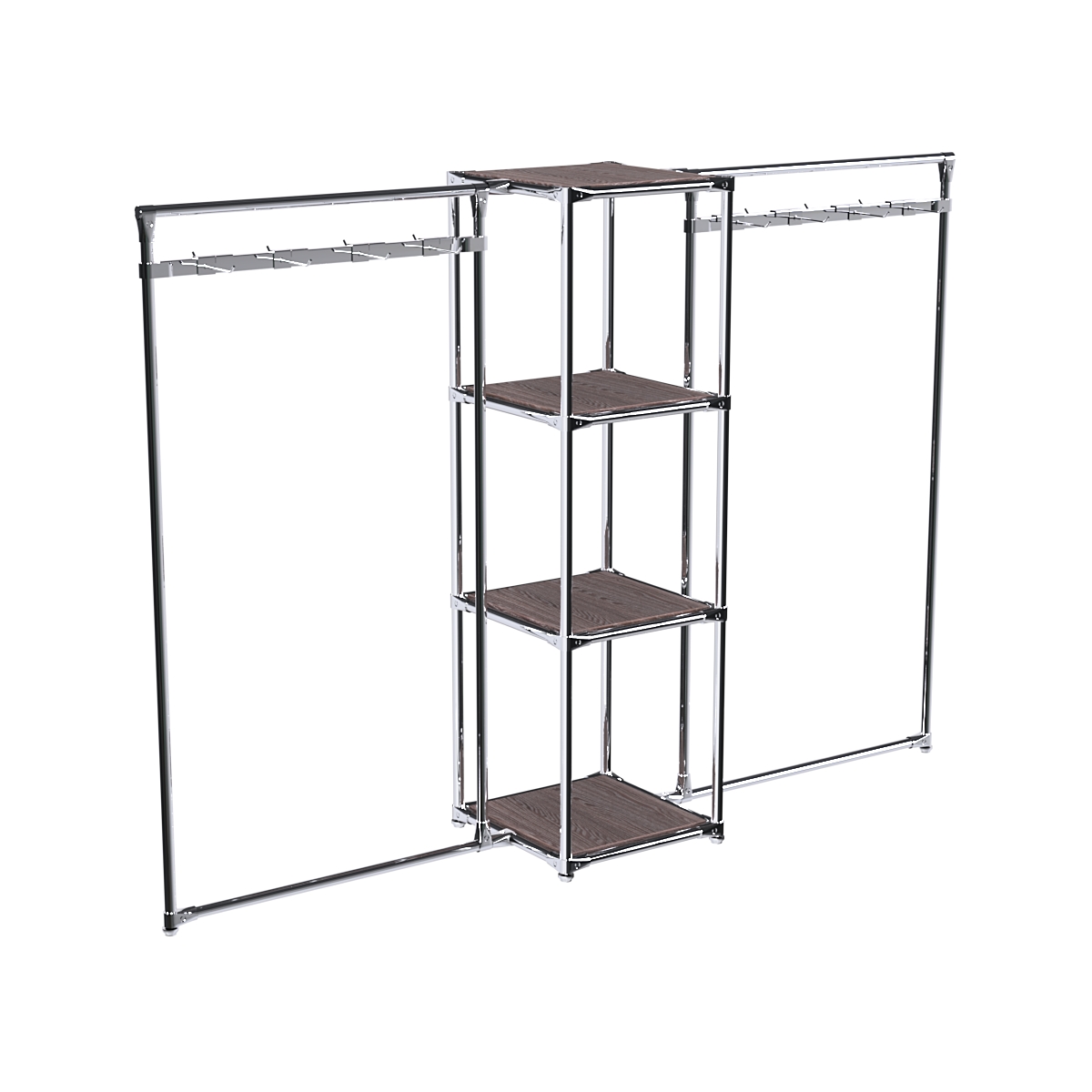 Хромированное вешало ЛУЧ №2-3 с полками ДСП 16 мм Ясень Анкор темный - U31105