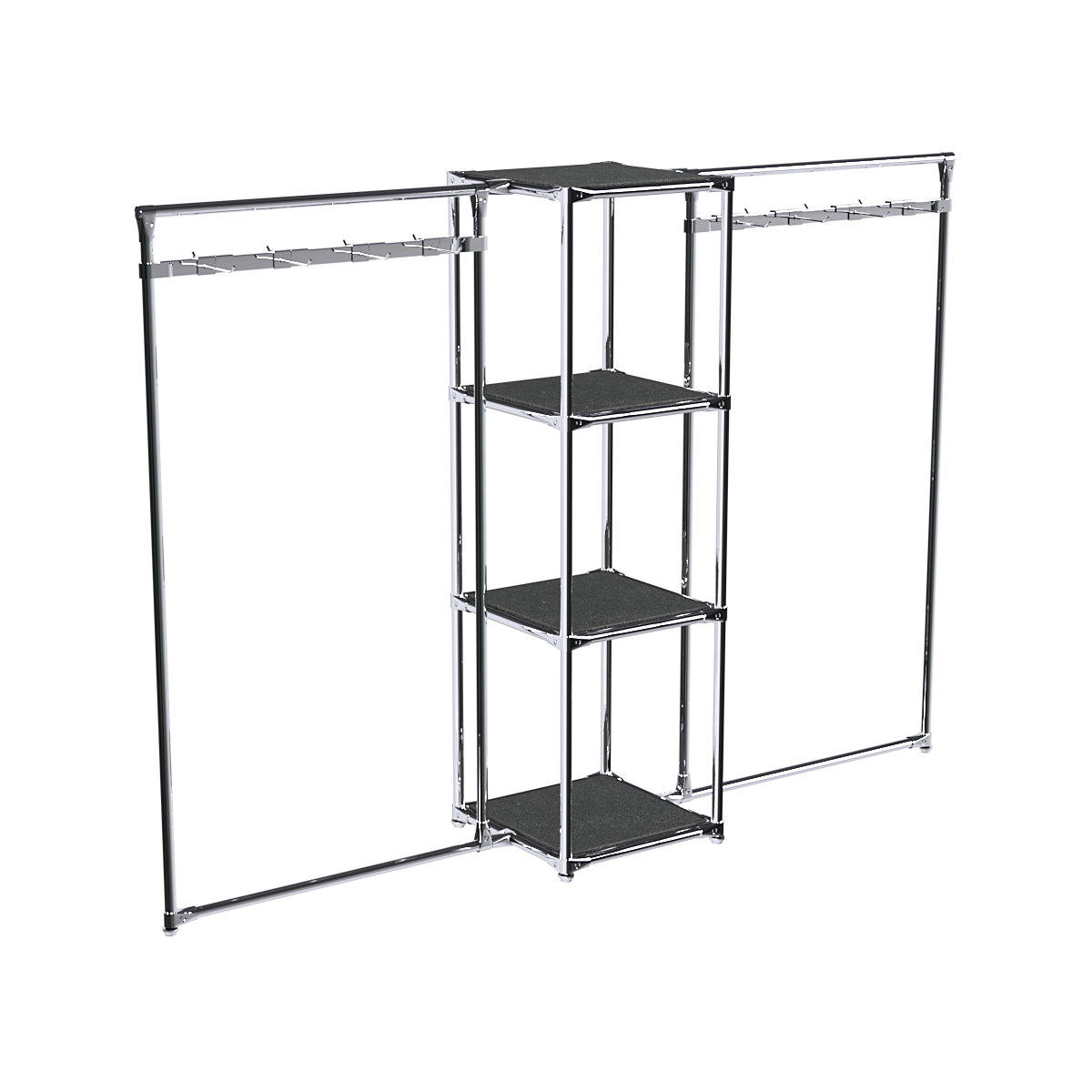 Хромированное вешало ЛУЧ №2-3 с полками ДСП 16 мм Антрацит