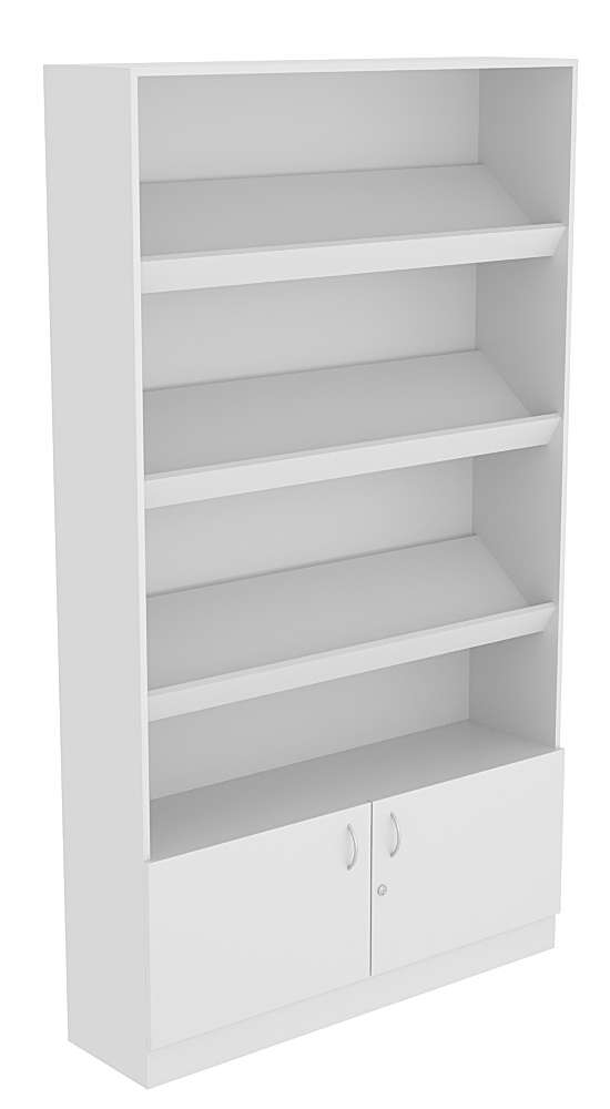 Стеллаж из ДСП серии Эконом №116-300 с дверками 410 мм Серый