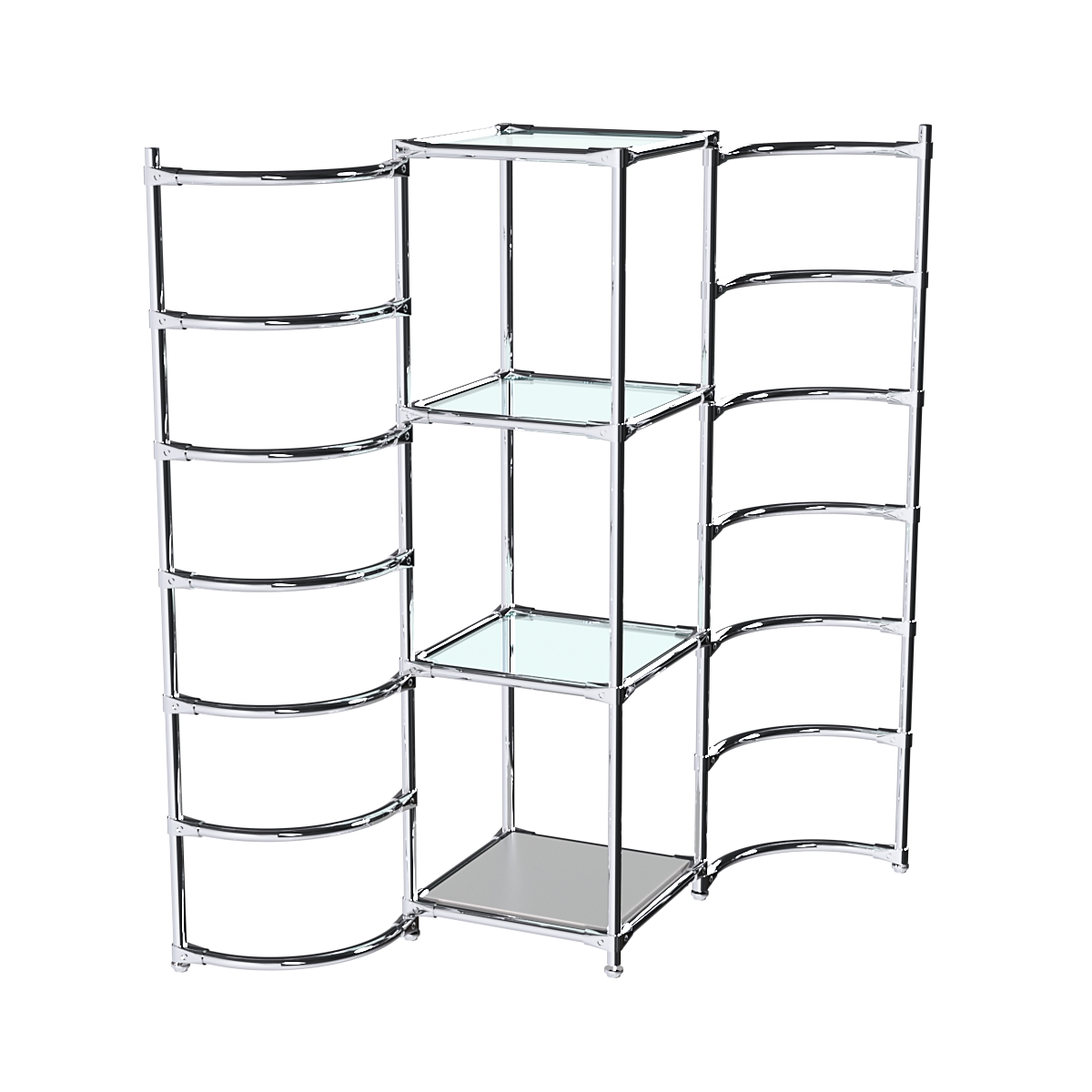 Хромированное вешало ДУГА №1-1 с полками стекло 6 мм Серый