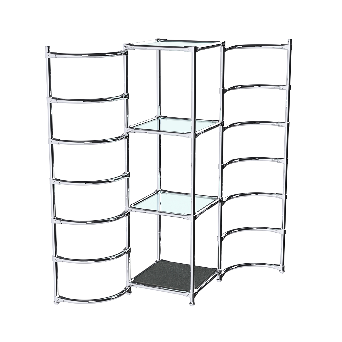 Хромированное вешало ДУГА №1-1 с полками стекло 6 мм Антрацит