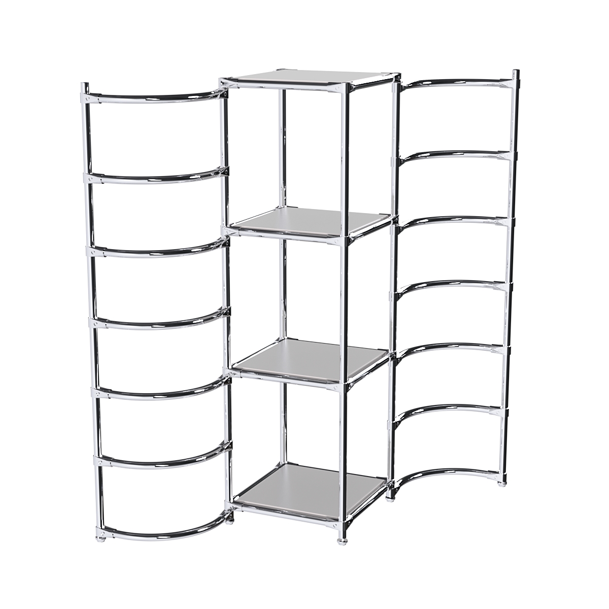 Хромированное вешало ДУГА №1-3 с полками ДСП 16 мм Серый