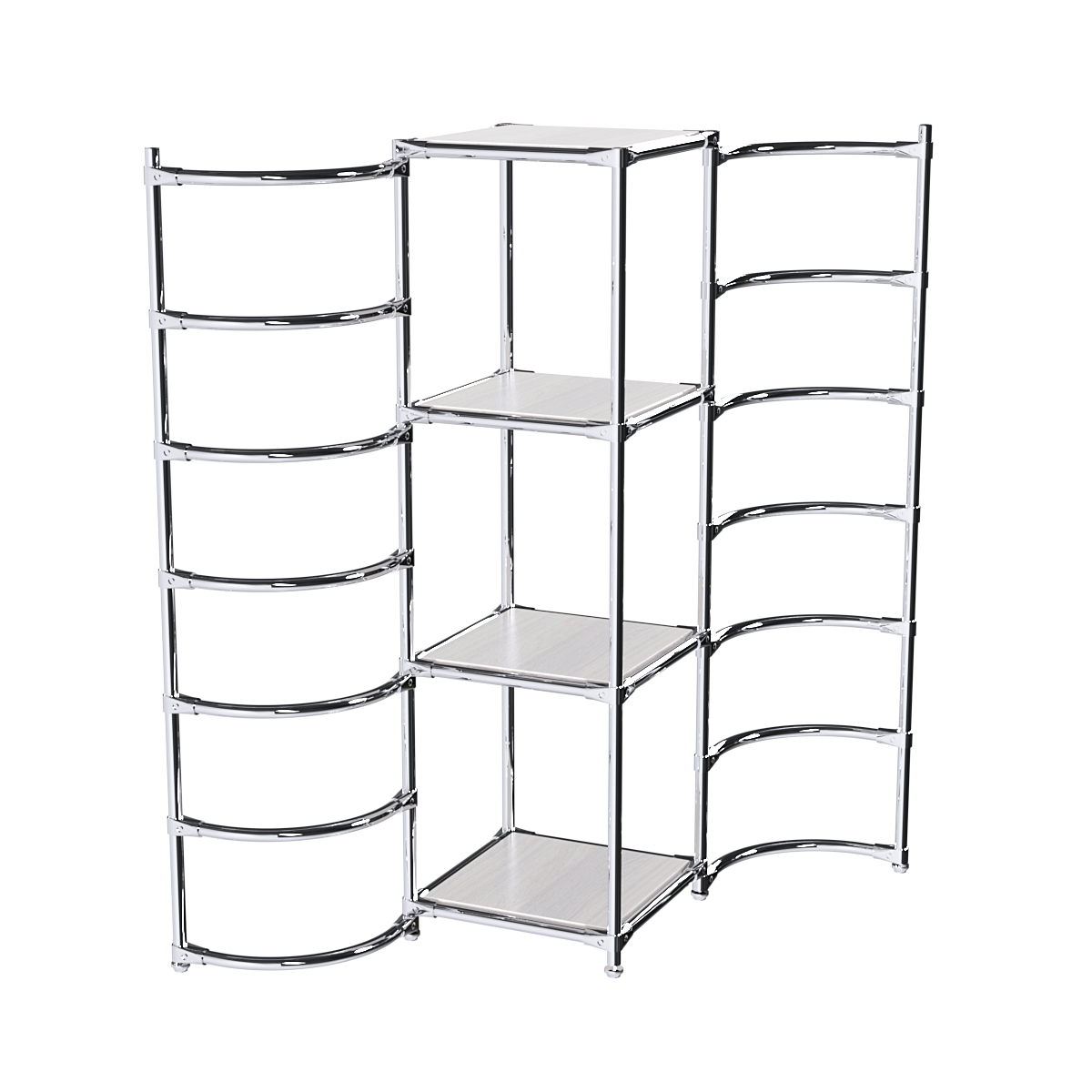 Хромированное вешало ДУГА №1-3 с полками ДСП 16 мм Ясень Анкор светлый - U31104