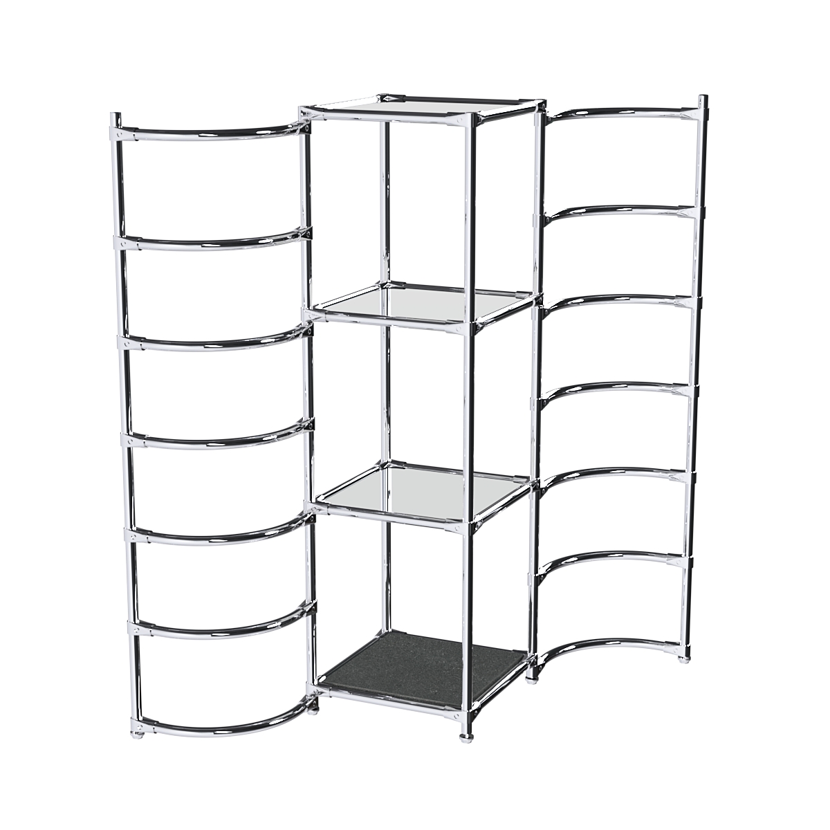 Хромированное вешало ДУГА №1-4 с зеркальными полками 4 мм Антрацит