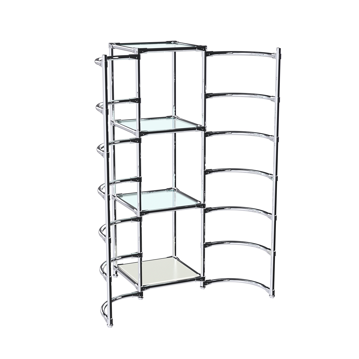 Хромированное вешало ДУГА №2-1 с полками стекло 6 мм Белый