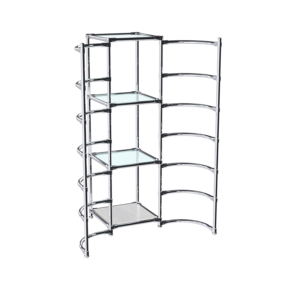 Хромированное вешало ДУГА №2-1 с полками стекло 6 мм Ясень Анкор светлый - U31104