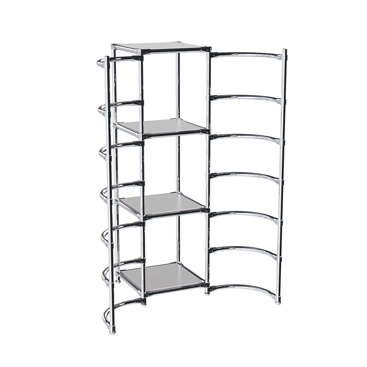 Хромированное вешало ДУГА №2-3 с полками ДСП 16 мм Серый