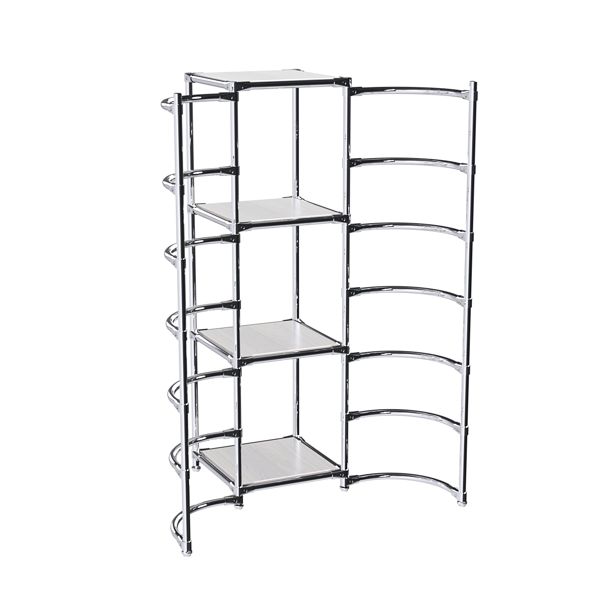 Хромированное вешало ДУГА №2-3 с полками ДСП 16 мм Ясень Анкор светлый - U31104