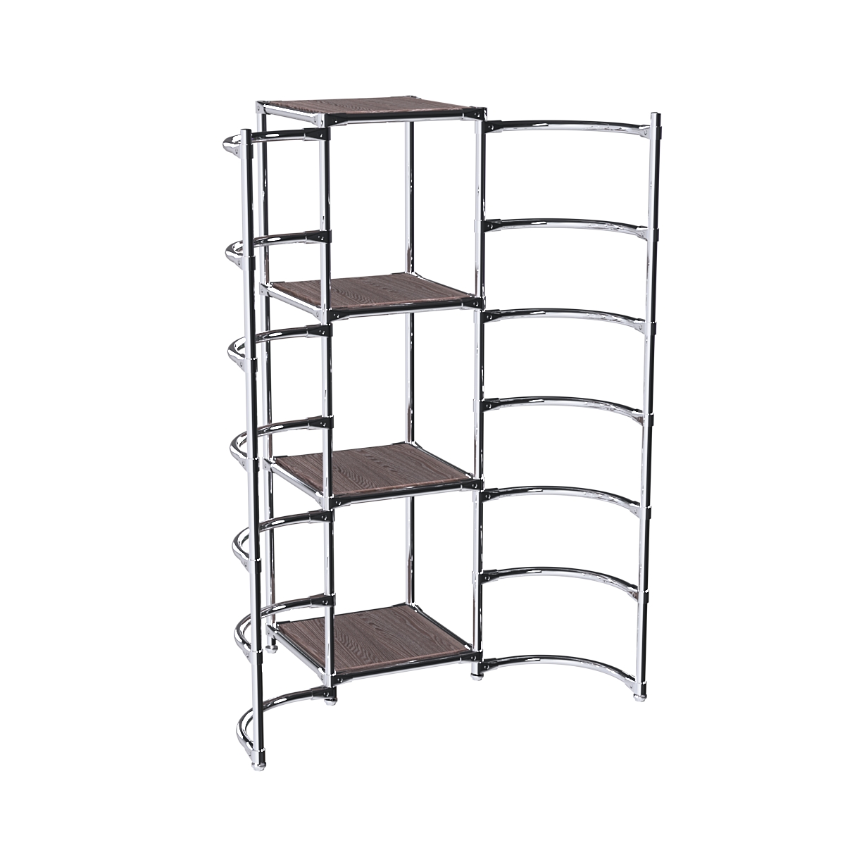 Хромированное вешало ДУГА №2-3 с полками ДСП 16 мм Ясень Анкор темный - U31105