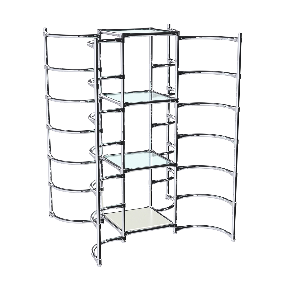 Хромированное вешало ДУГА №3-1 с полками стекло 6 мм Белый