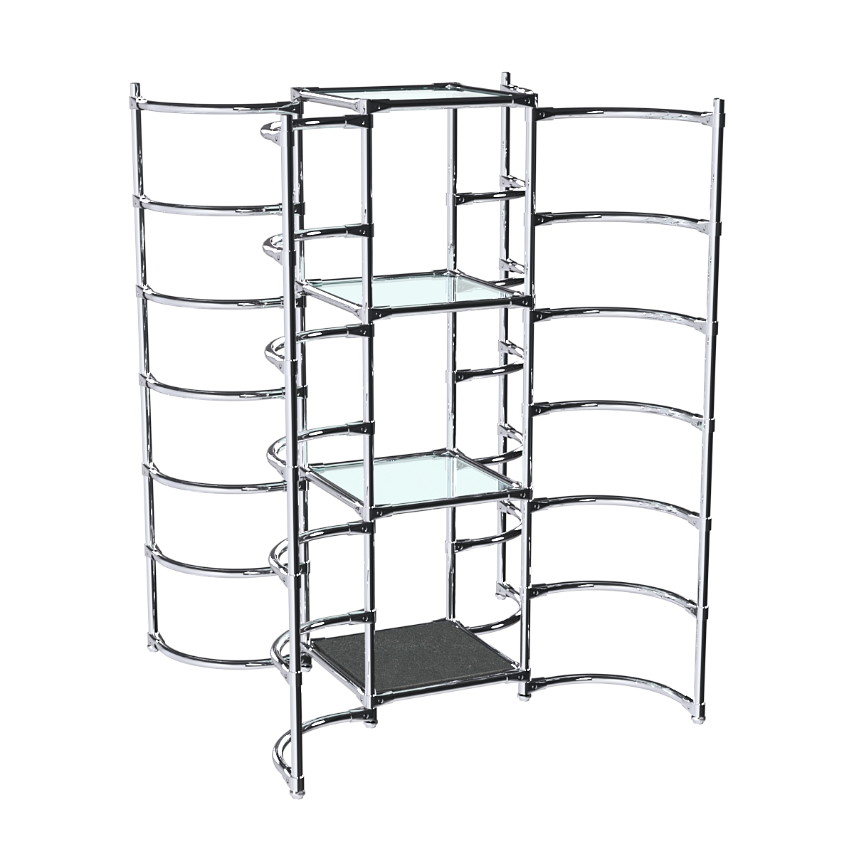 Хромированное вешало ДУГА №3-1 с полками стекло 6 мм Антрацит