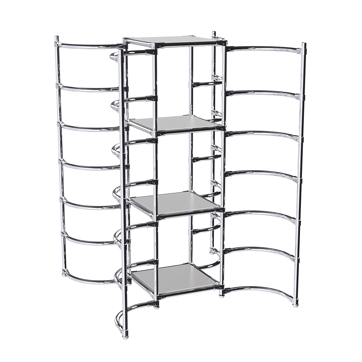 Хромированное вешало ДУГА №3-3 с полками ДСП 16 мм Серый