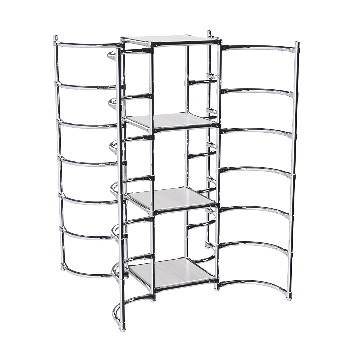 Хромированное вешало ДУГА №3-3 с полками ДСП 16 мм Ясень Анкор светлый - U31104