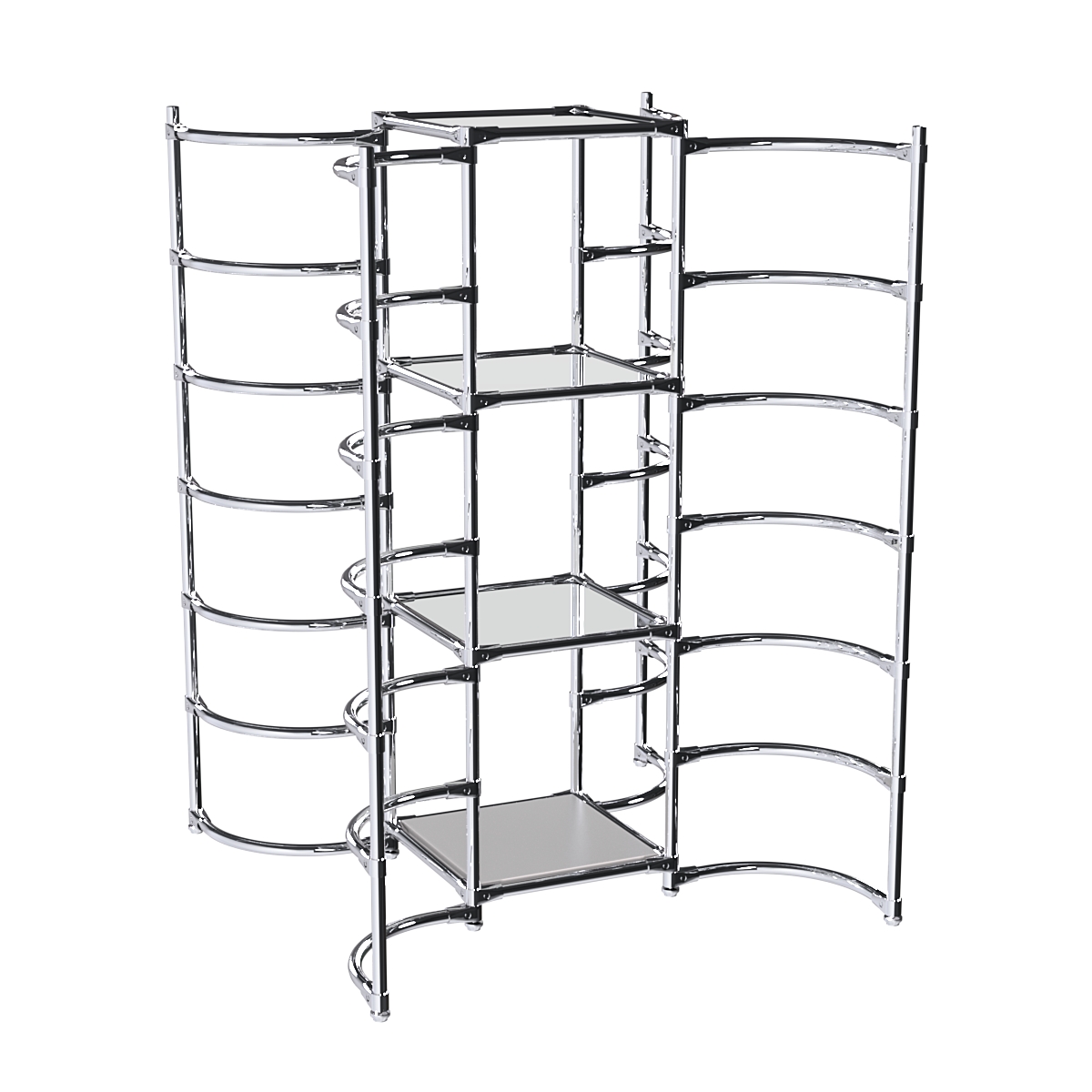 Хромированное вешало ДУГА №3-4 с зеркальными полками 4 мм Серый