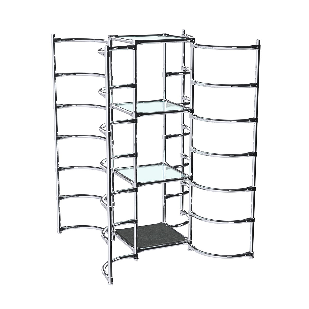 Хромированное вешало ДУГА №4-1 с полками стекло 6 мм Антрацит