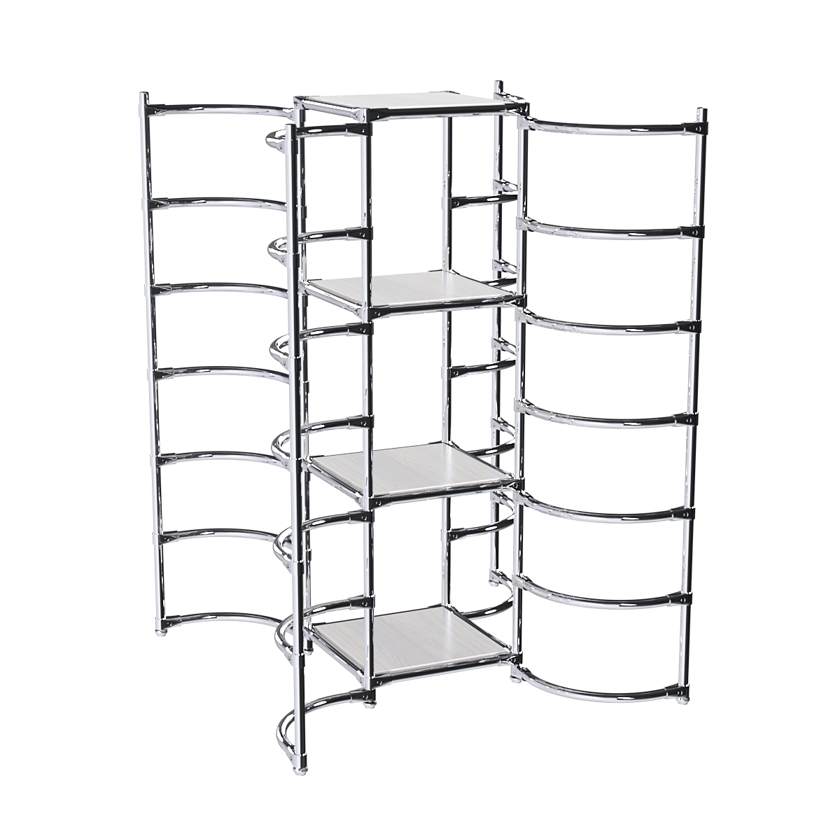 Хромированное вешало ДУГА №4-3 с полками ДСП 16 мм Ясень Анкор светлый - U31104