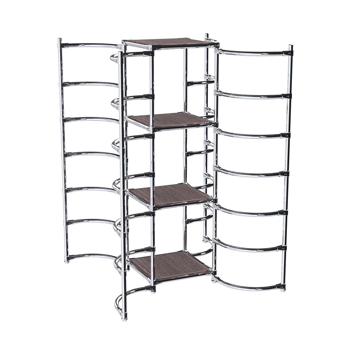 Хромированное вешало ДУГА №4-3 с полками ДСП 16 мм Ясень Анкор темный - U31105