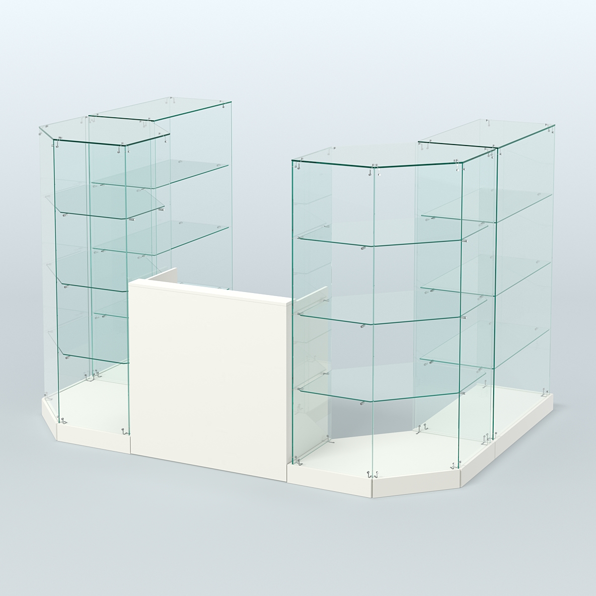 Торговый стеклянный павильон Абсолют №1 (открытый) (4.13 кв.м) Белый