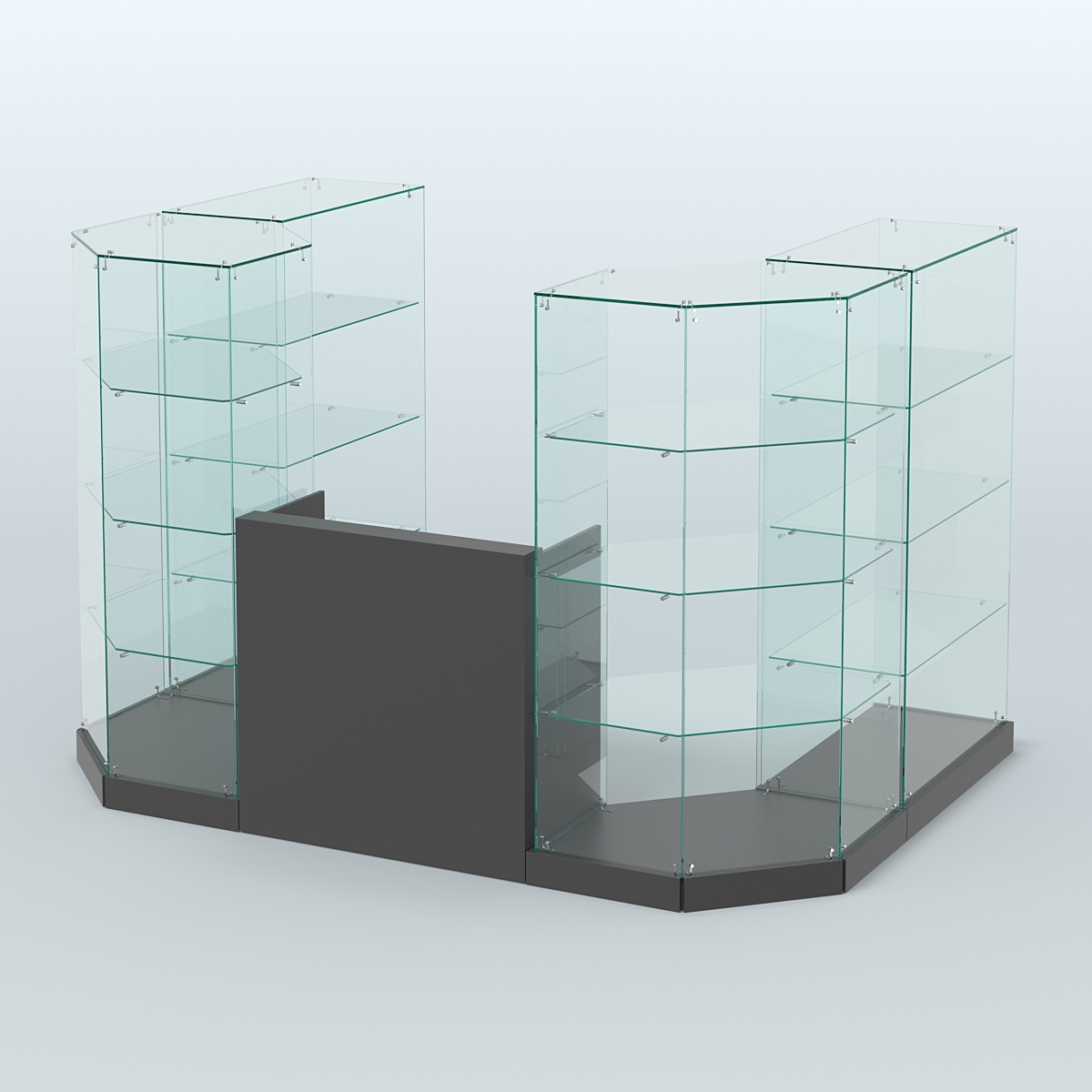 Торговый стеклянный павильон Абсолют №1 (открытый) (4.13 кв.м) Черный