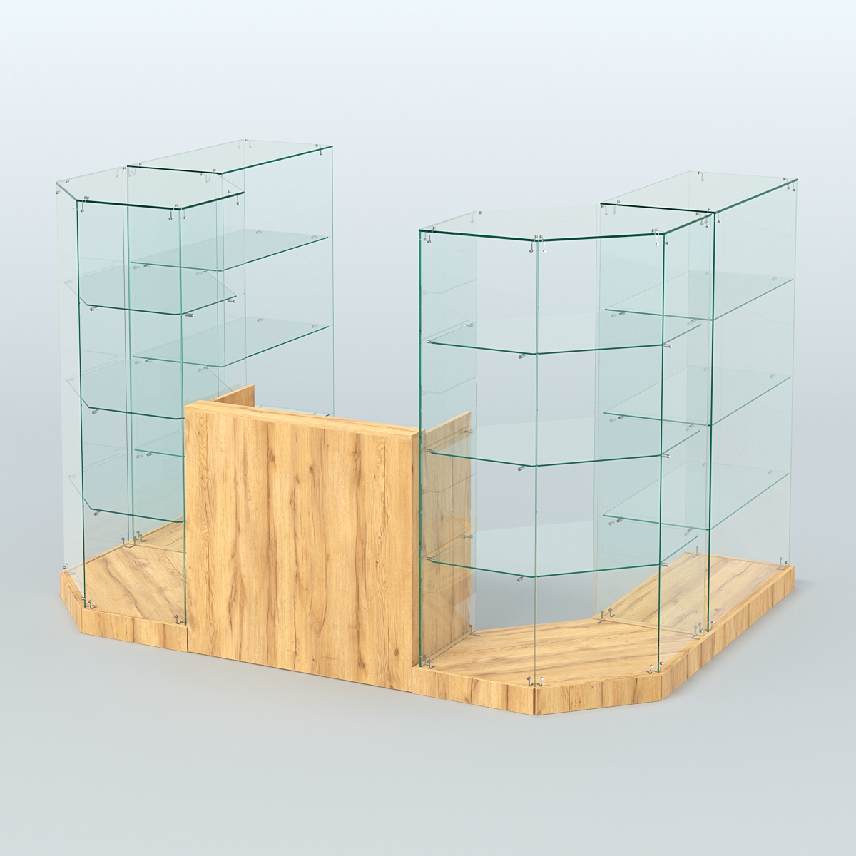 Торговый стеклянный павильон Абсолют №1 (открытый) (4.13 кв.м) Дуб Золотистый