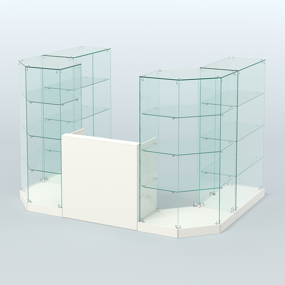 Торговый стеклянный павильон Абсолют №1а (закрытый) (4.13 кв.м) Белый