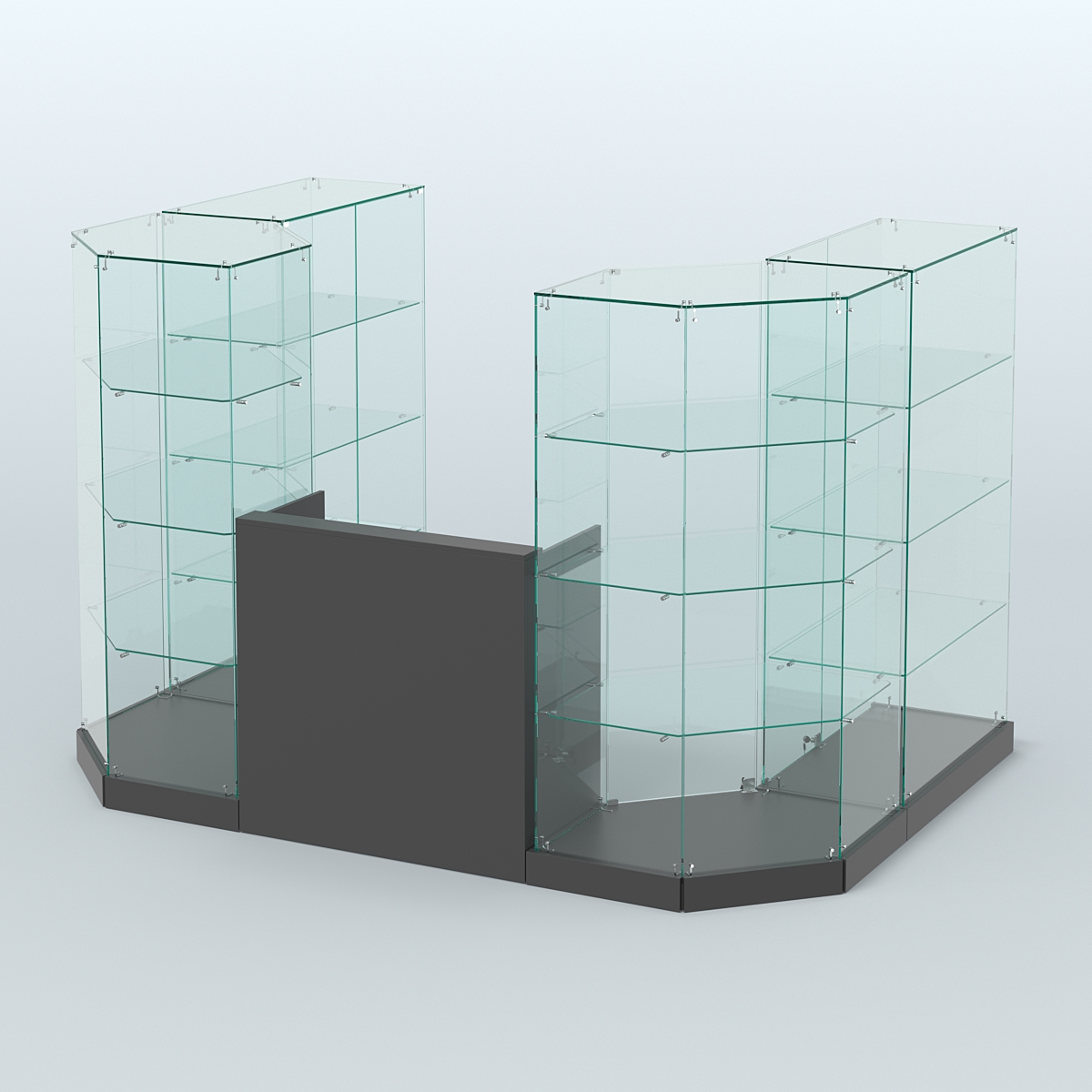 Торговый стеклянный павильон Абсолют №1а (закрытый) (4.13 кв.м) Черный