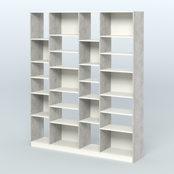 Стеллаж из ДСП серии ЛОФТ №15-2 с полками ДСП, Метрополитан Грей + Белый